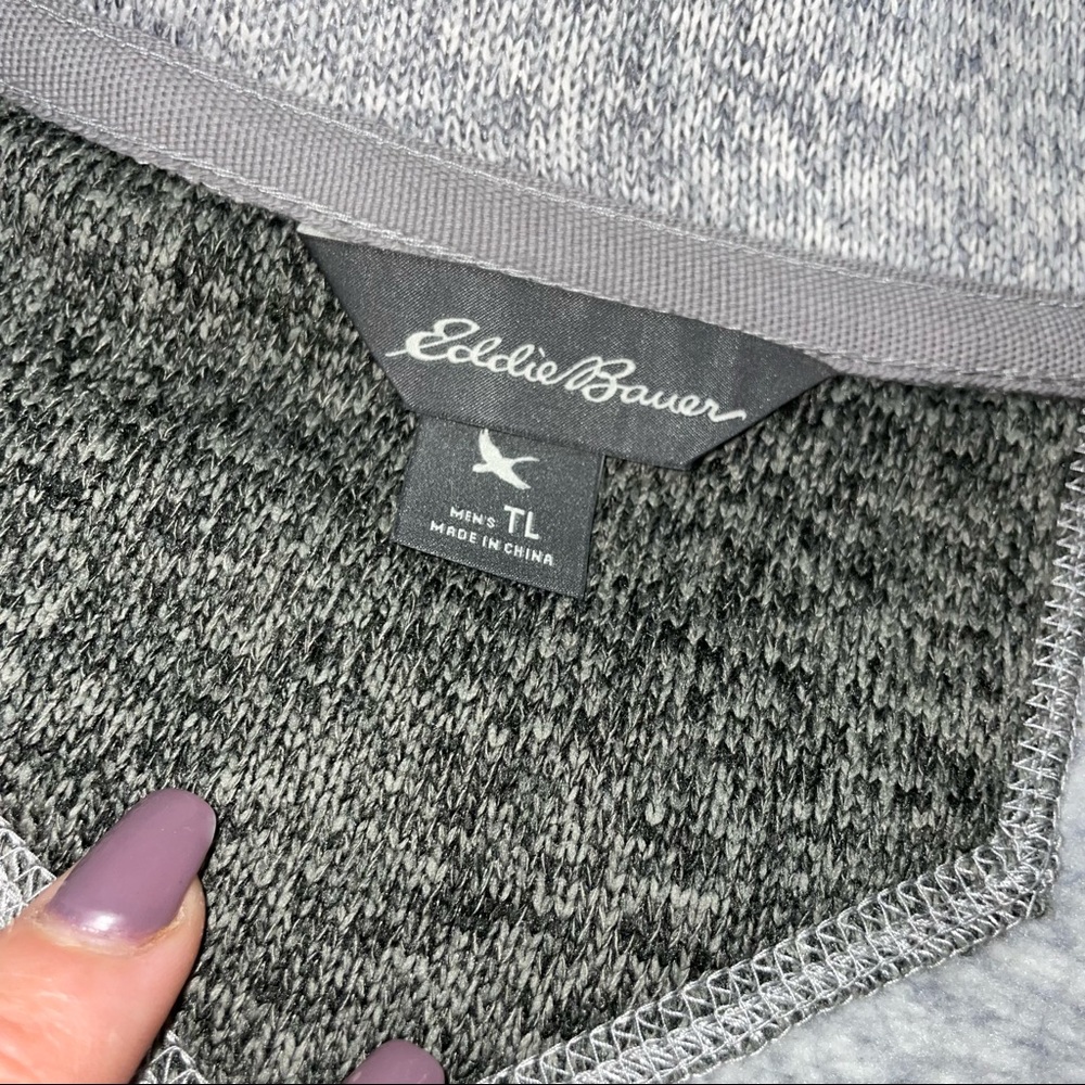 Eddie Bauer NWOT! Gray Polyester Fleece Quarter Zip Sweater Size TL - Picture 8 of 11